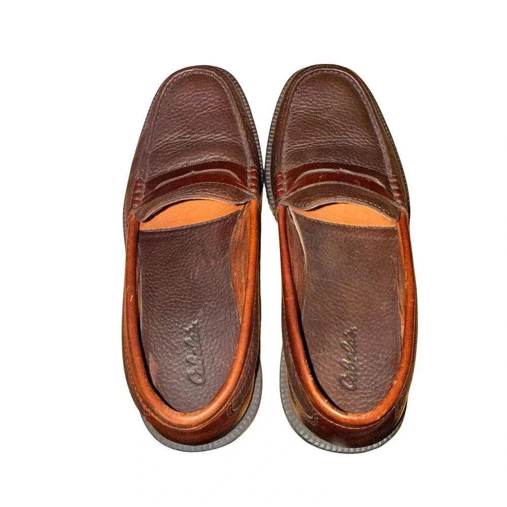 Cabelas Medway Moc Toe Mens‎ 9M Pre-Owned Penny Loafers Brown Pebbled Leather